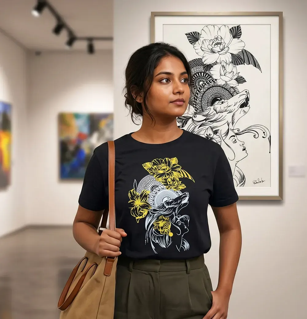 Mandala Wolf Queen Unisex T-Shirt for girls