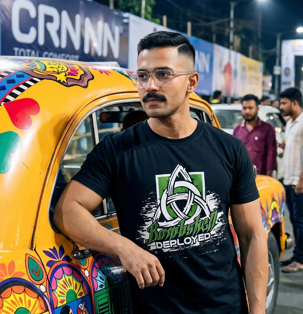 Man wearing Bombshell Gaming T-shirt