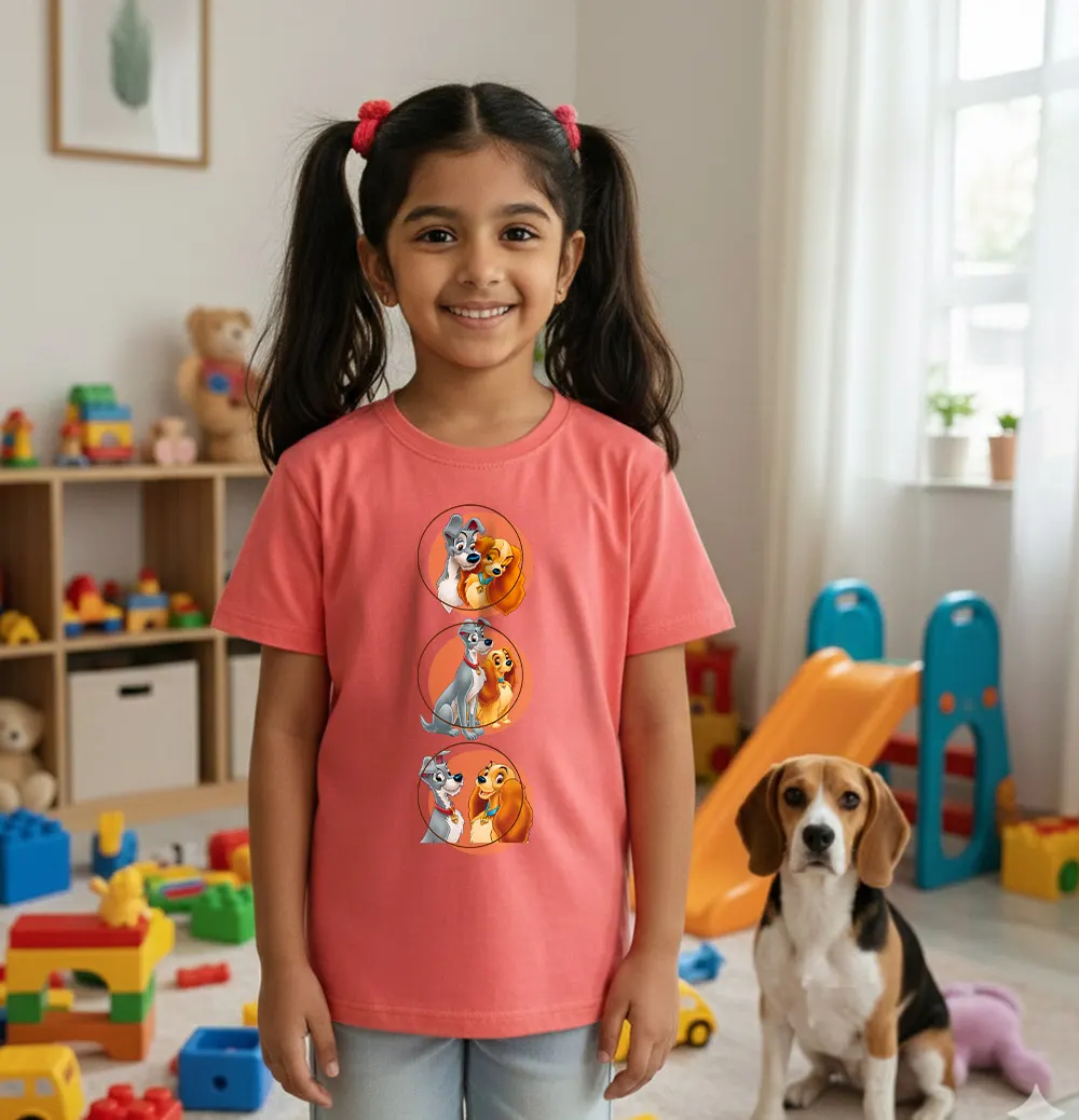 Dog themed kids T-shirt for girls