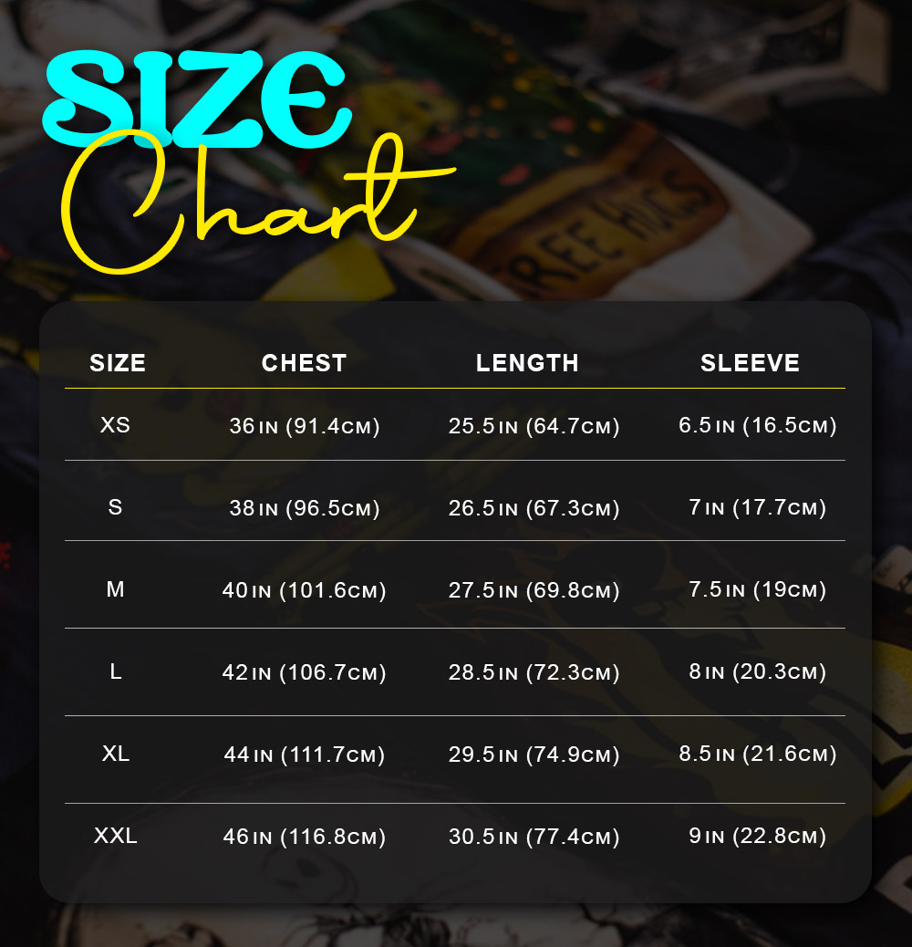 T-shirt Size Chart
