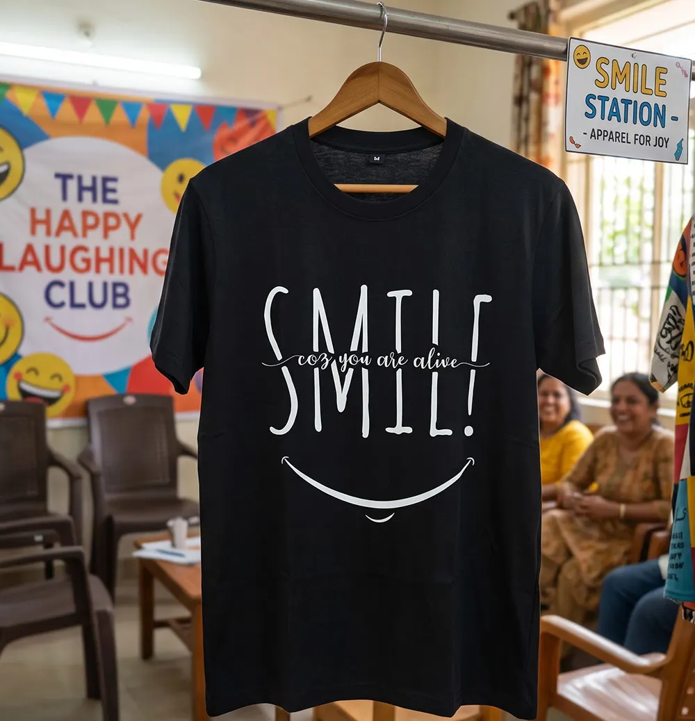 T-shirt with Smile coz you are alive print